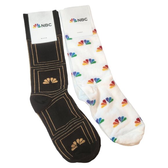 2 New in Pkg. NBC Network Logo Socks One Size Fits Most Men 7-12 Women 6-11 - Picture 2 of 7